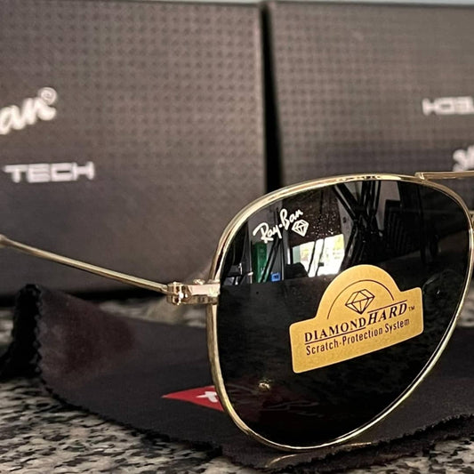 Rayban Aviator UV400 (100% زجاج) +منظف النظارات مجانا